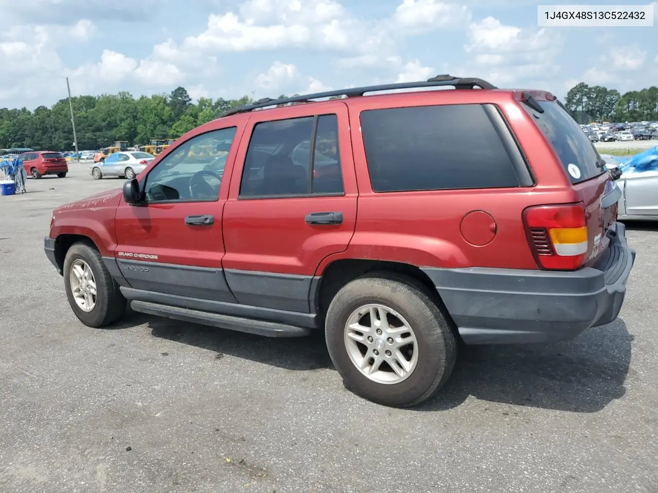 2003 Jeep Grand Cherokee Laredo VIN: 1J4GX48S13C522432 Lot: 61814535