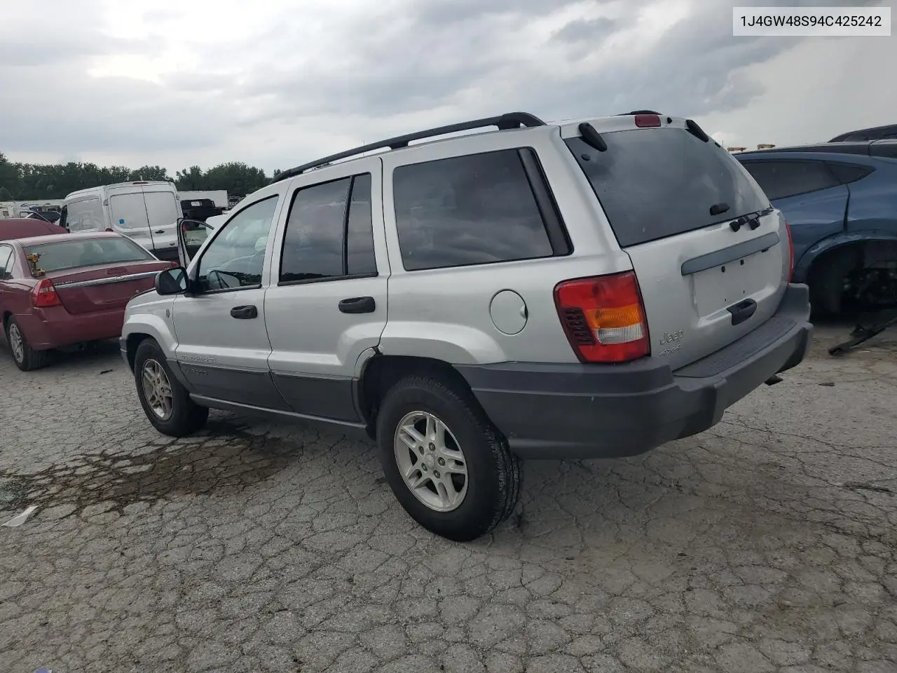 2004 Jeep Grand Cherokee Laredo VIN: 1J4GW48S94C425242 Lot: 63118015
