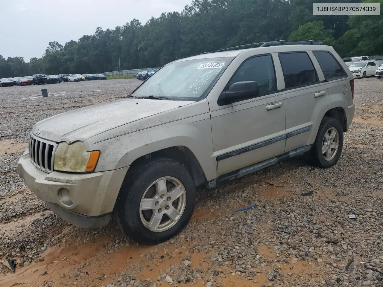 2007 Jeep Grand Cherokee Laredo VIN: 1J8HS48P37C574339 Lot: 63134105