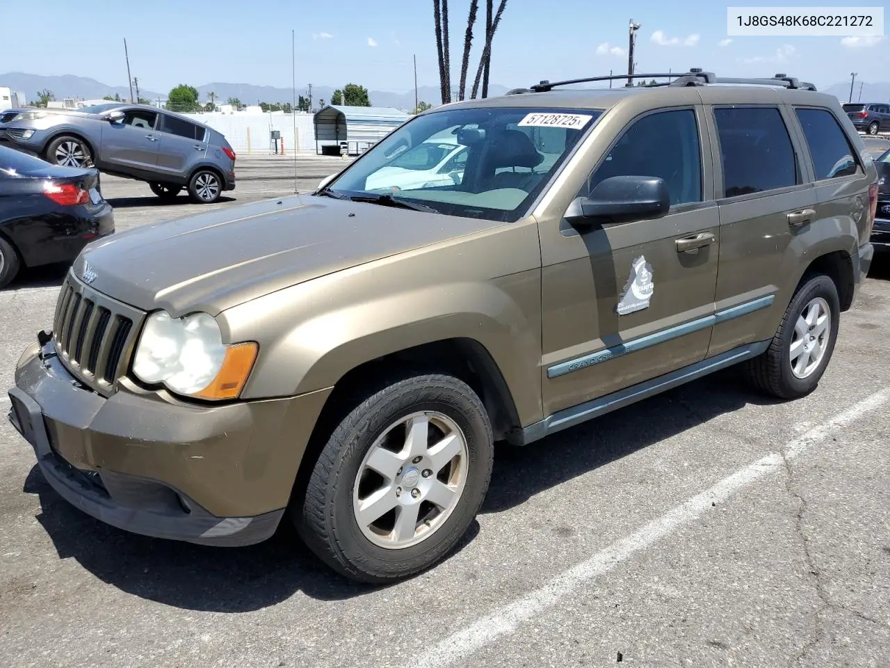 2008 Jeep Grand Cherokee Laredo VIN: 1J8GS48K68C221272 Lot: 57128725