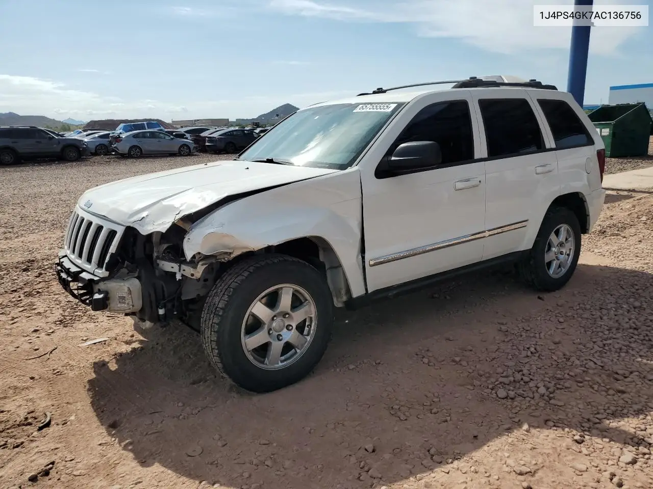 2010 Jeep Grand Cherokee Laredo VIN: 1J4PS4GK7AC136756 Lot: 65755555