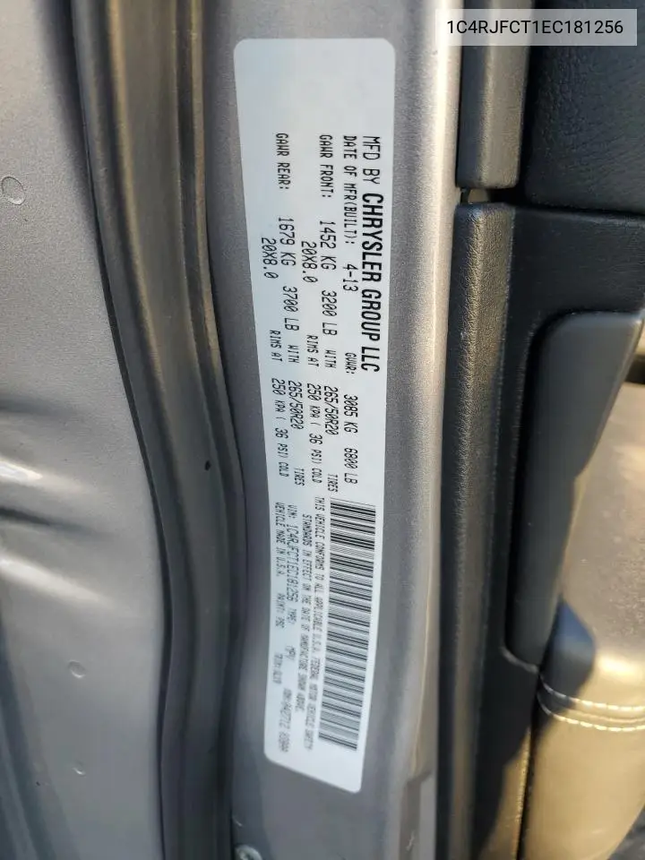 2014 Jeep Grand Cherokee Overland VIN: 1C4RJFCT1EC181256 Lot: 48325685
