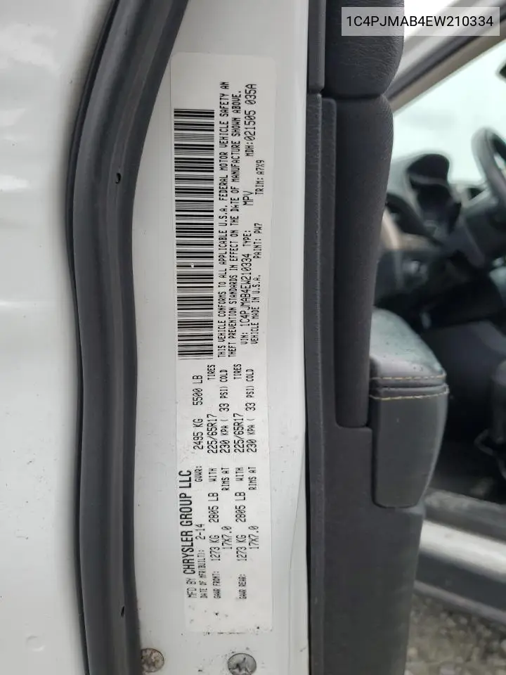 2014 Jeep Cherokee Sport VIN: 1C4PJMAB4EW210334 Lot: 57355835
