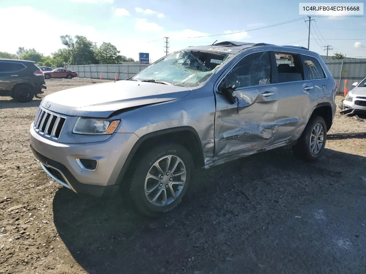 2014 Jeep Grand Cherokee Limited VIN: 1C4RJFBG4EC316668 Lot: 62351285