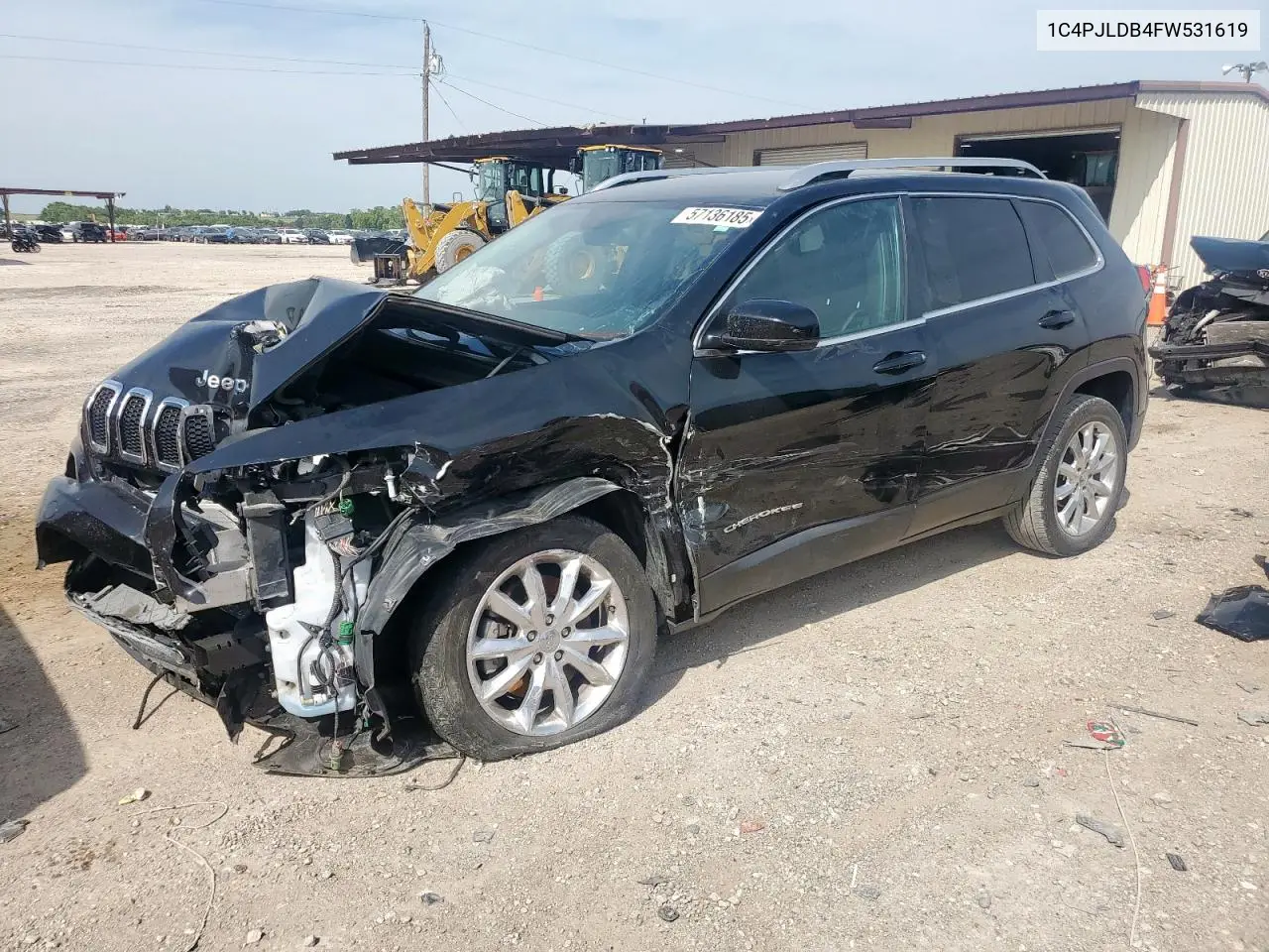 2015 Jeep Cherokee Limited VIN: 1C4PJLDB4FW531619 Lot: 57136185