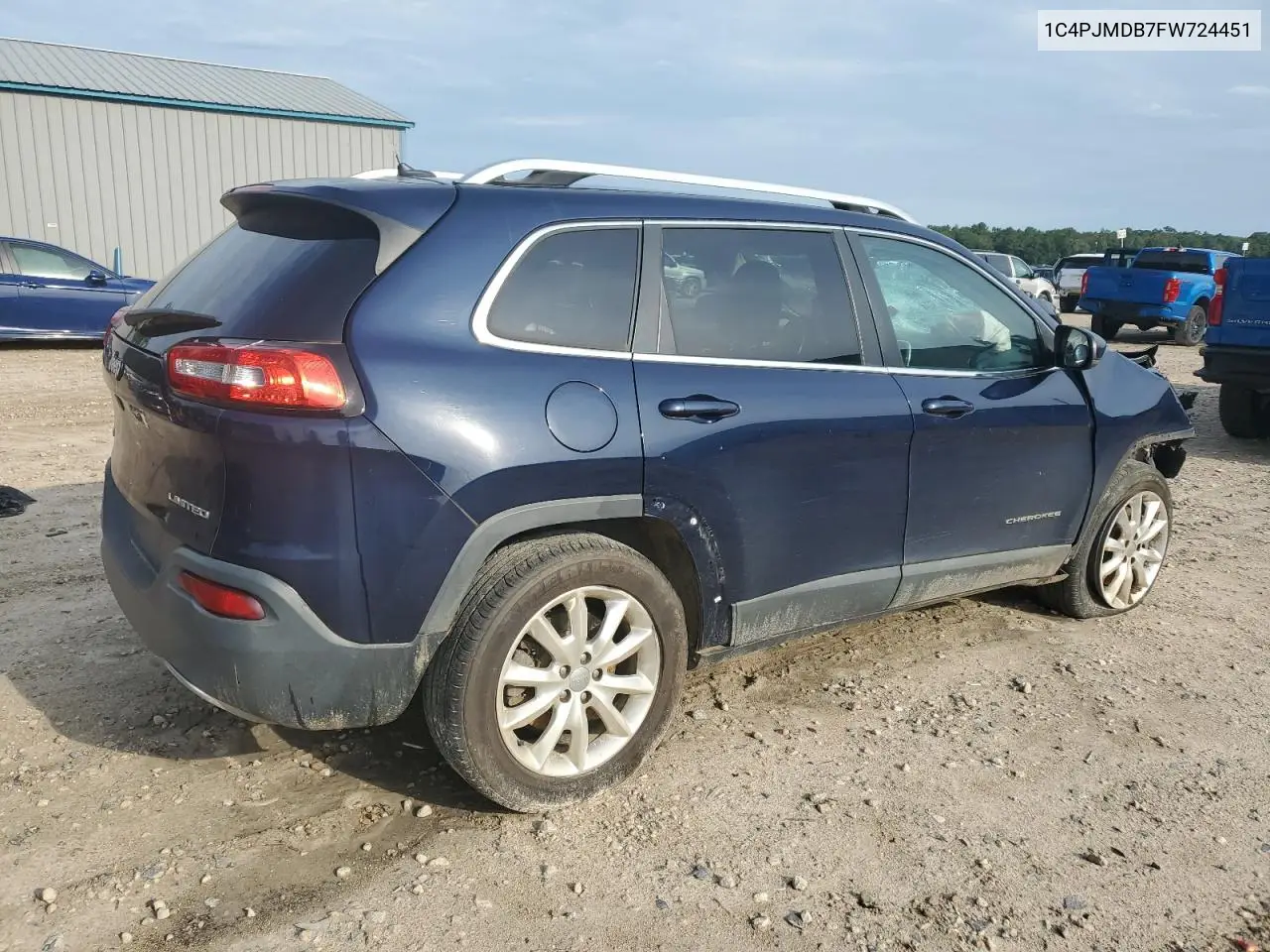 2015 Jeep Cherokee Limited VIN: 1C4PJMDB7FW724451 Lot: 62153635