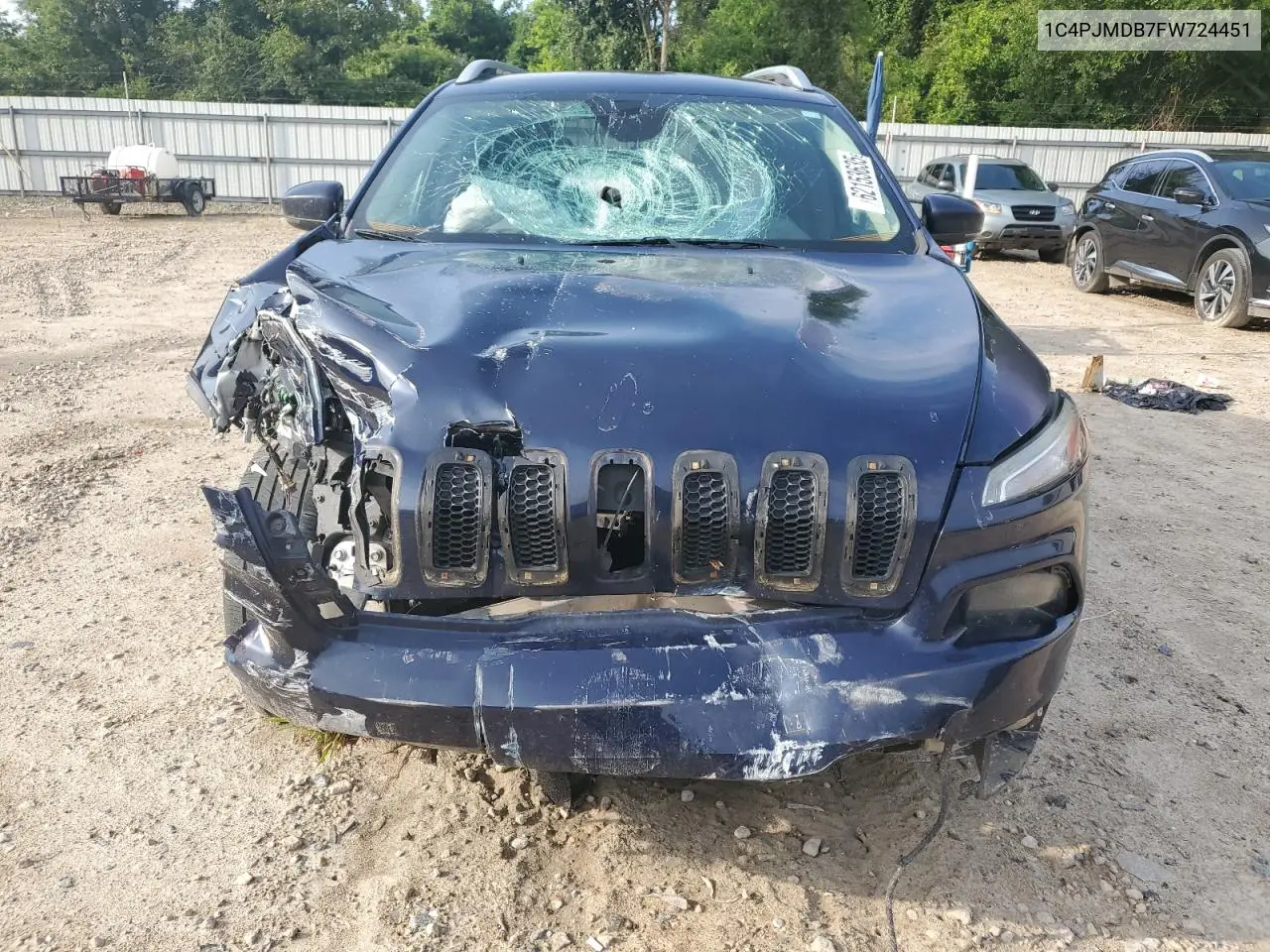 2015 Jeep Cherokee Limited VIN: 1C4PJMDB7FW724451 Lot: 62153635