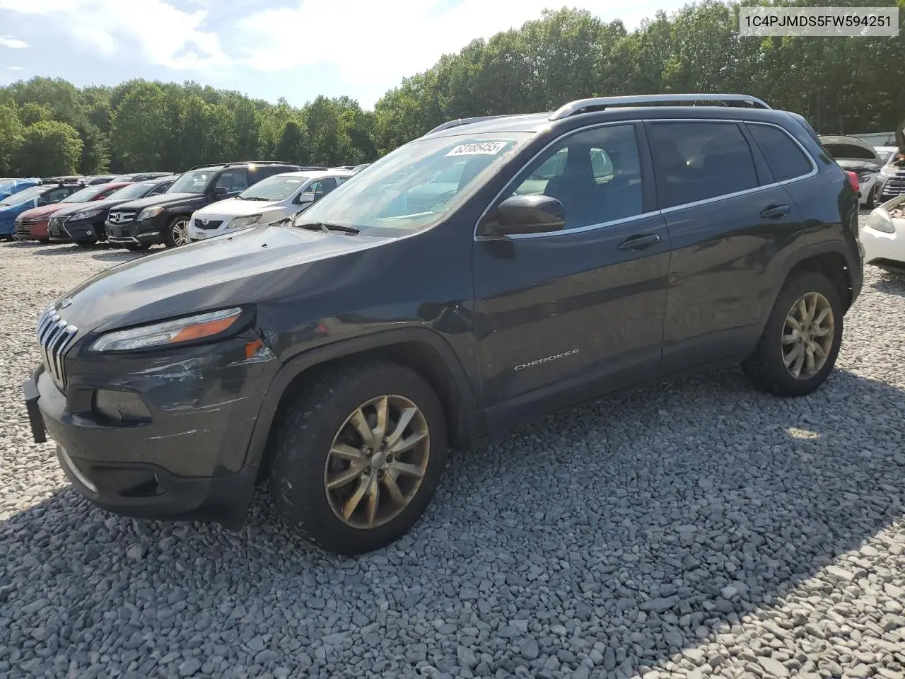 2015 Jeep Cherokee Limited VIN: 1C4PJMDS5FW594251 Lot: 63185455