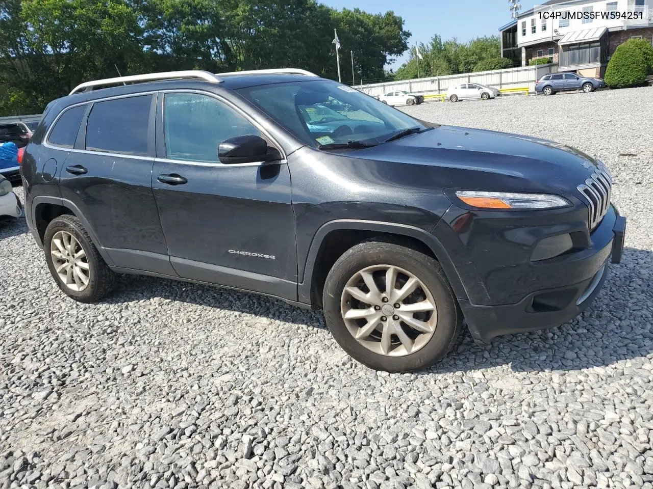 2015 Jeep Cherokee Limited VIN: 1C4PJMDS5FW594251 Lot: 63185455