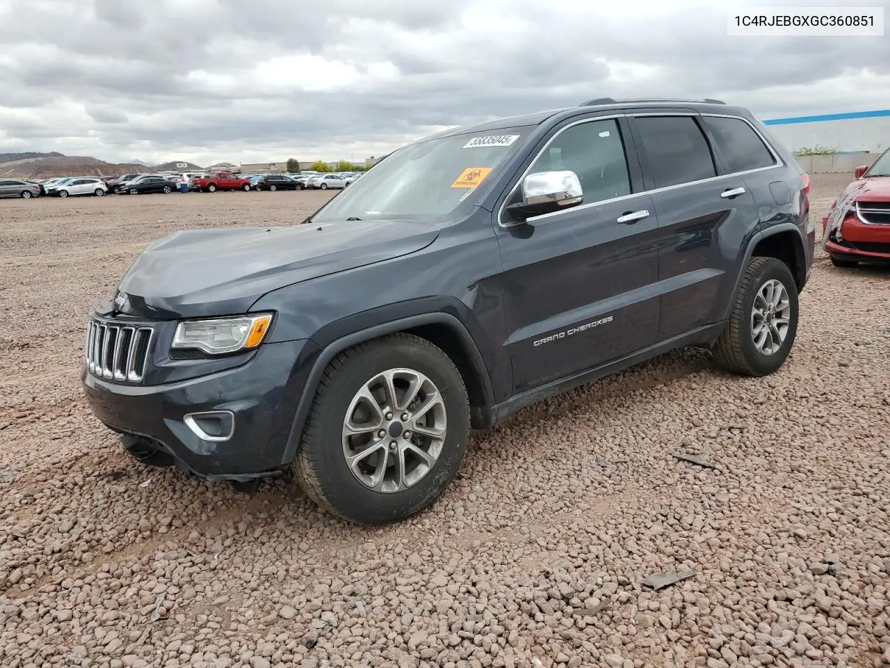 2016 Jeep Grand Cherokee Limited VIN: 1C4RJEBGXGC360851 Lot: 55835045