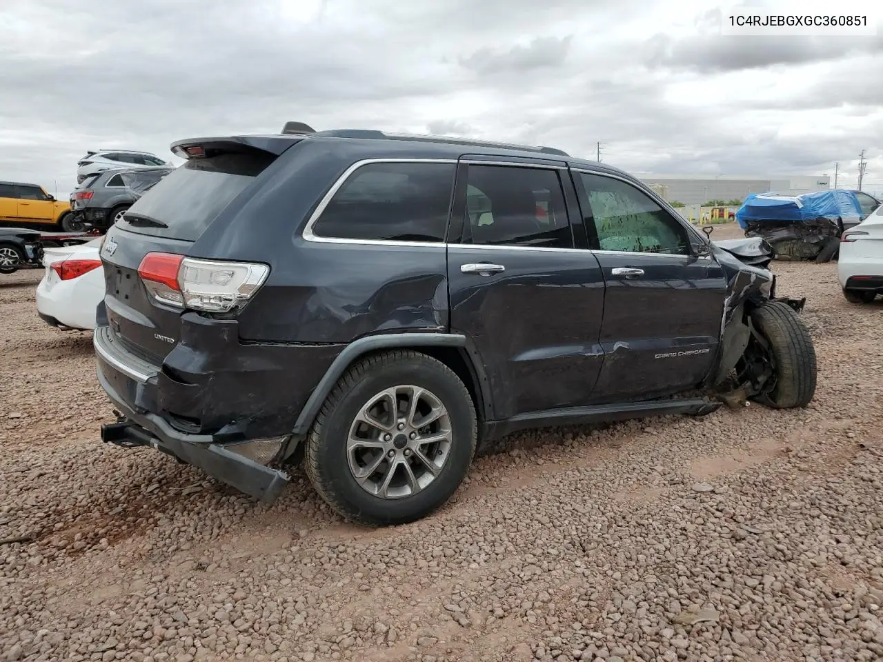 2016 Jeep Grand Cherokee Limited VIN: 1C4RJEBGXGC360851 Lot: 55835045