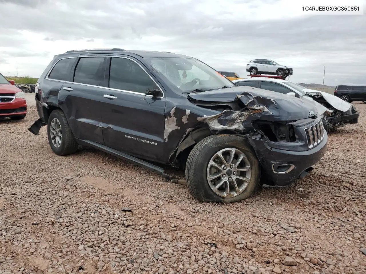 2016 Jeep Grand Cherokee Limited VIN: 1C4RJEBGXGC360851 Lot: 55835045