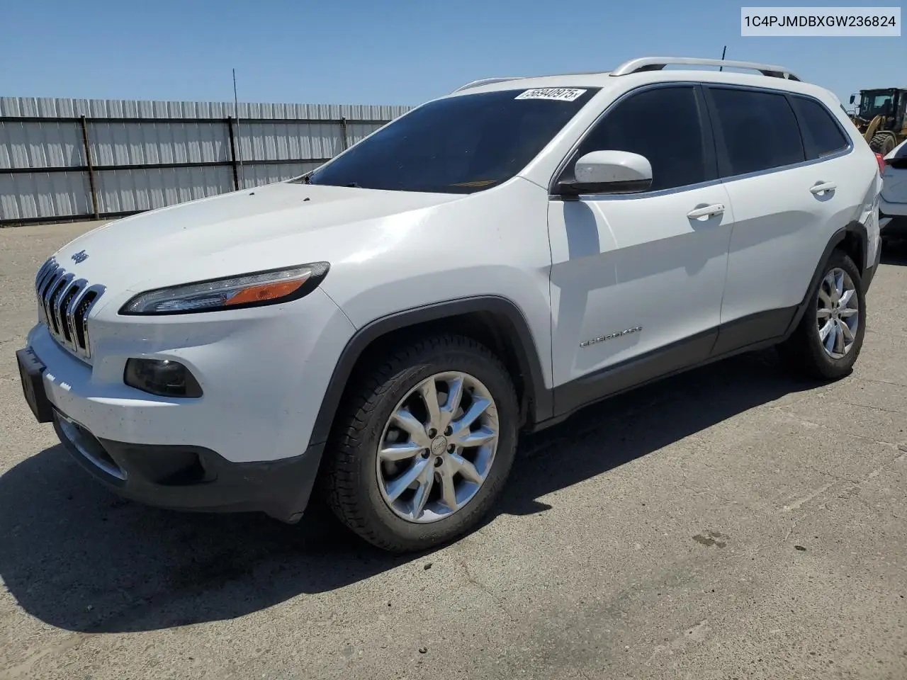 2016 Jeep Cherokee Limited VIN: 1C4PJMDBXGW236824 Lot: 56940975