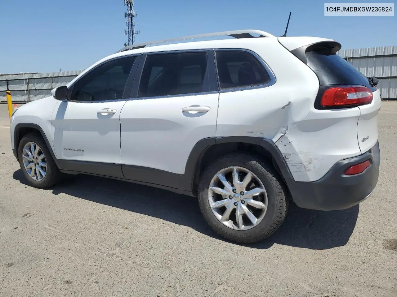 2016 Jeep Cherokee Limited VIN: 1C4PJMDBXGW236824 Lot: 56940975