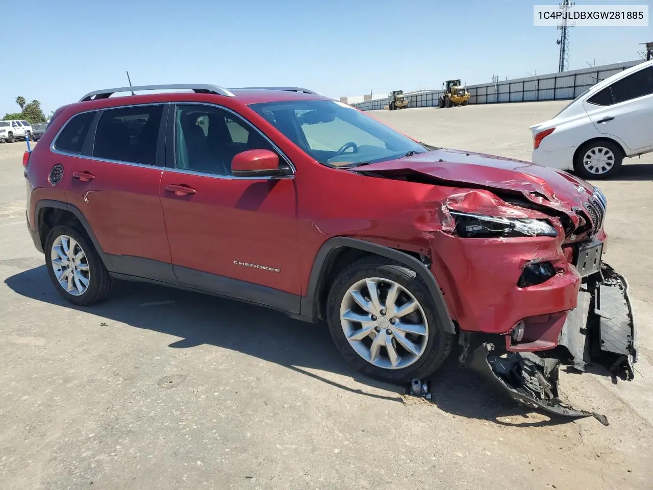 2016 Jeep Cherokee Limited VIN: 1C4PJLDBXGW281885 Lot: 57126395