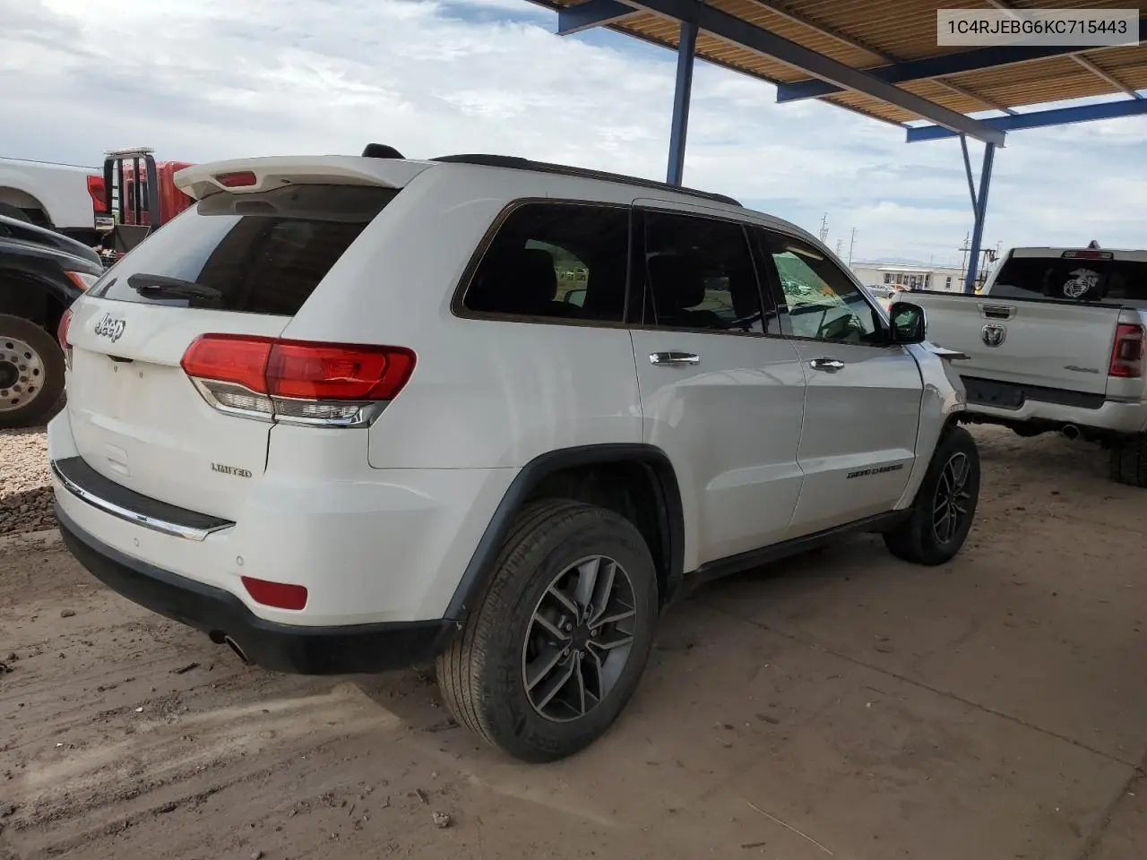 2019 Jeep Grand Cherokee Limited VIN: 1C4RJEBG6KC715443 Lot: 58868225