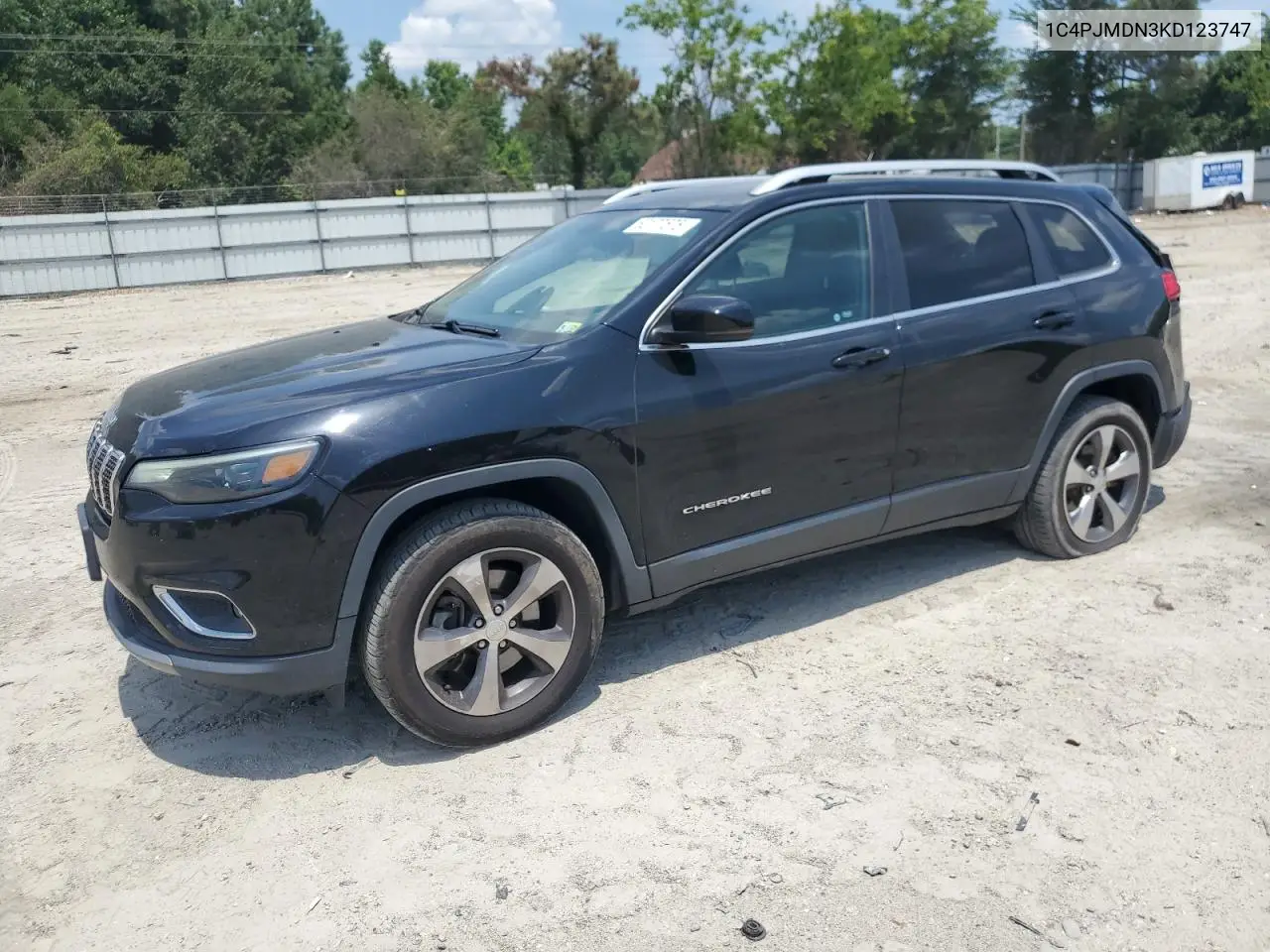 2019 Jeep Cherokee Limited VIN: 1C4PJMDN3KD123747 Lot: 62177575