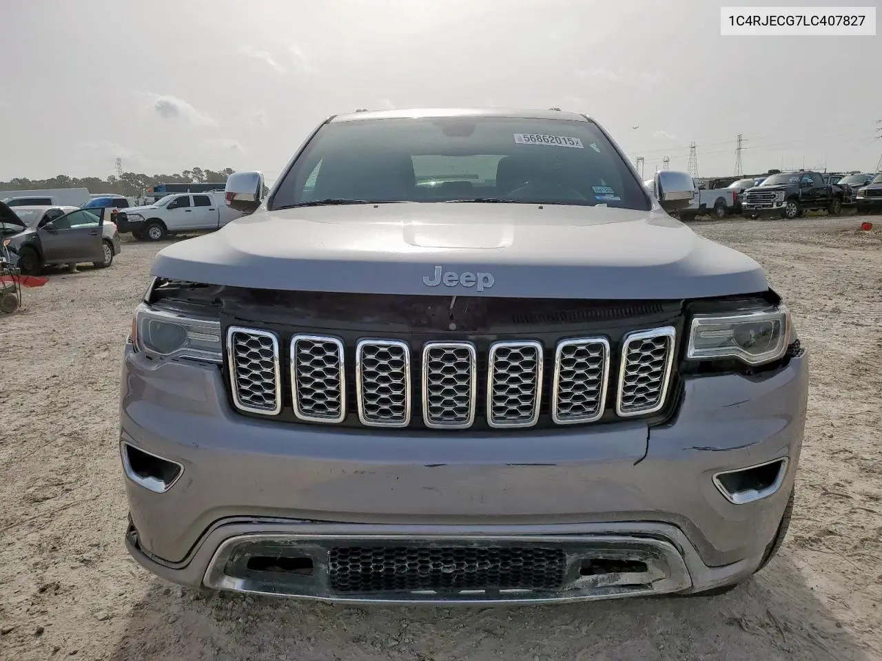 2020 Jeep Grand Cherokee Overland VIN: 1C4RJECG7LC407827 Lot: 56862015