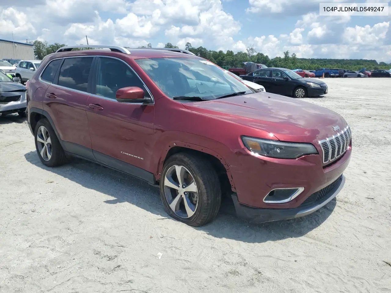 2020 Jeep Cherokee Limited VIN: 1C4PJLDN4LD549247 Lot: 62456415
