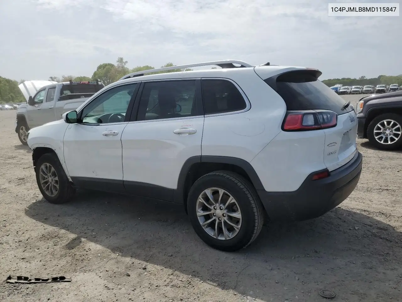 2021 Jeep Cherokee Latitude Plus VIN: 1C4PJMLB8MD115847 Lot: 56685555