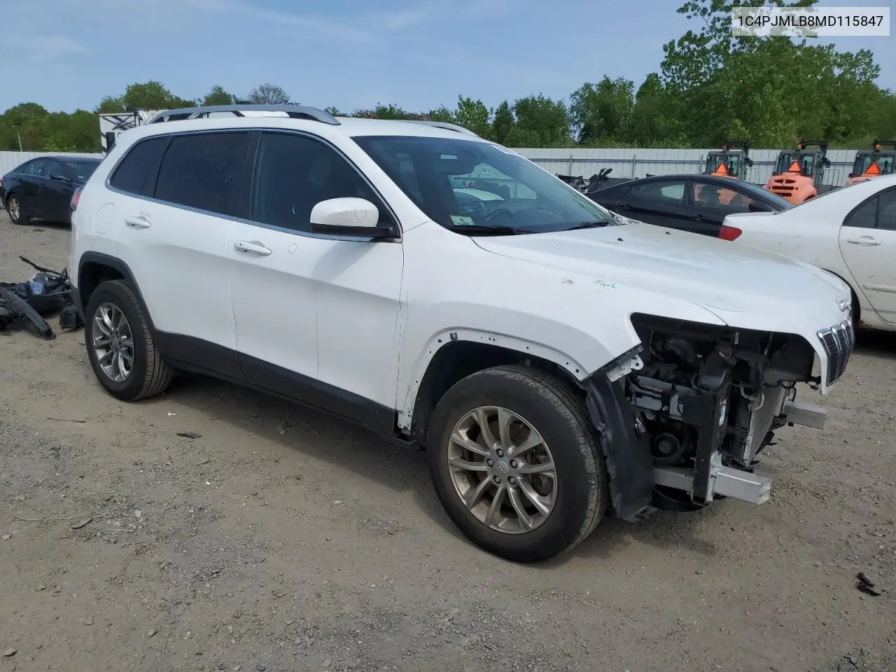 2021 Jeep Cherokee Latitude Plus VIN: 1C4PJMLB8MD115847 Lot: 56685555