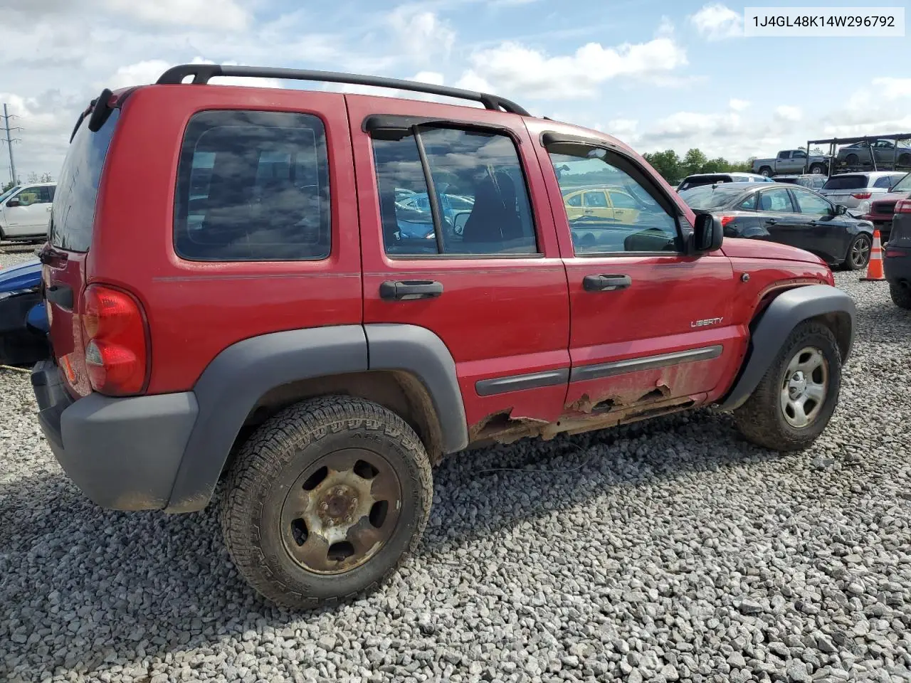 2004 Jeep Liberty Sport VIN: 1J4GL48K14W296792 Lot: 56937515