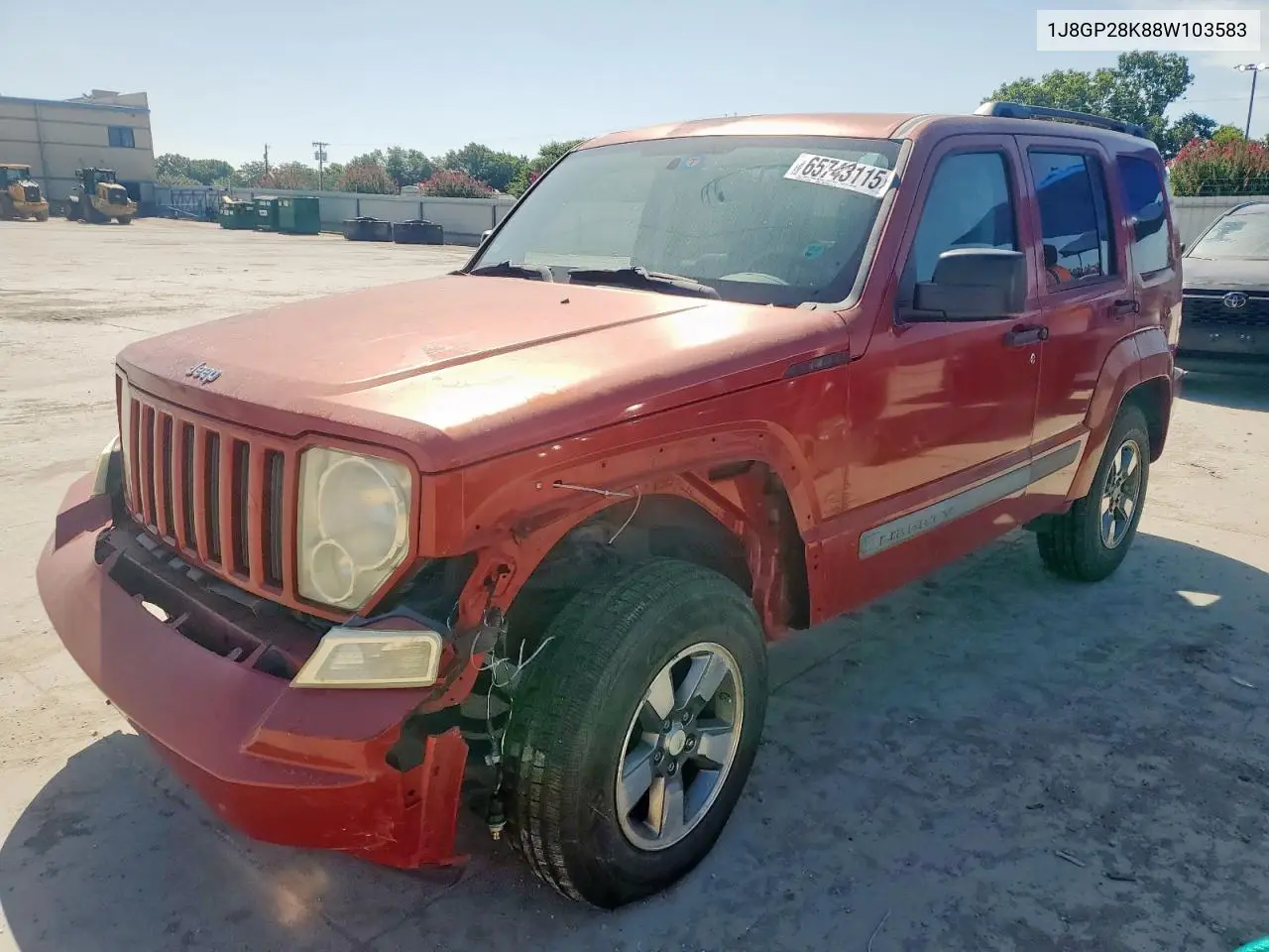 2008 Jeep Liberty Sport VIN: 1J8GP28K88W103583 Lot: 65743115