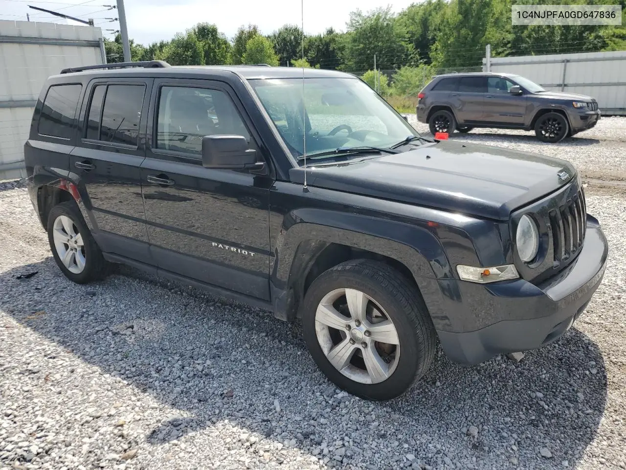2016 Jeep Patriot Latitude VIN: 1C4NJPFA0GD647836 Lot: 63003465