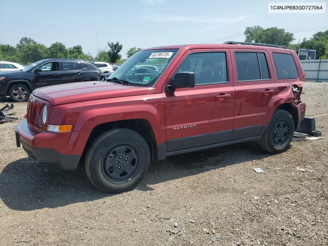 2016 Jeep Patriot Sport VIN: 1C4NJPBB3GD727064 Lot: 65708725