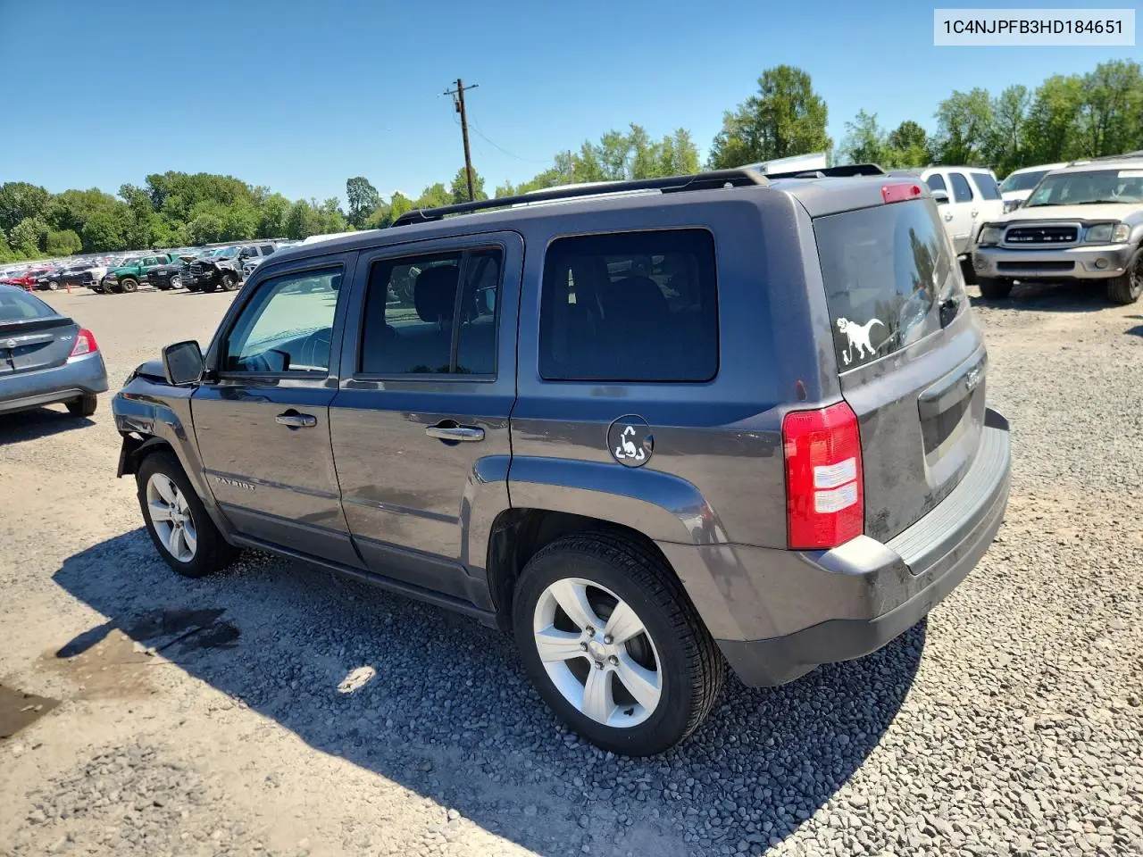 2017 Jeep Patriot Latitude VIN: 1C4NJPFB3HD184651 Lot: 62400495