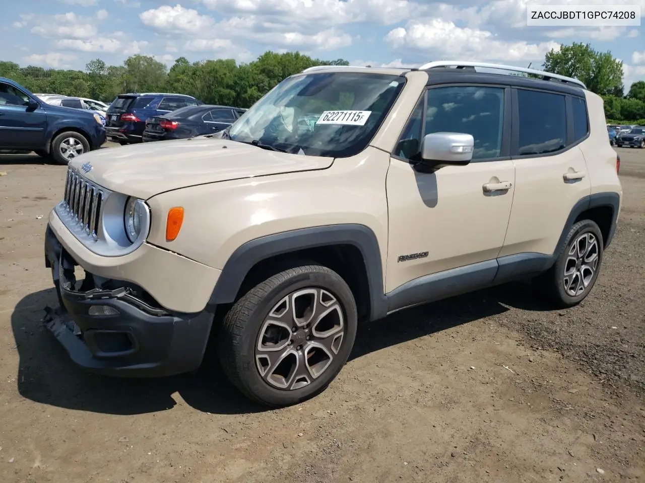 2016 Jeep Renegade Limited VIN: ZACCJBDT1GPC74208 Lot: 62271115