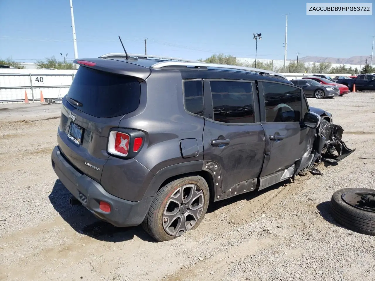 2017 Jeep Renegade Limited VIN: ZACCJBDB9HPG63722 Lot: 63251455