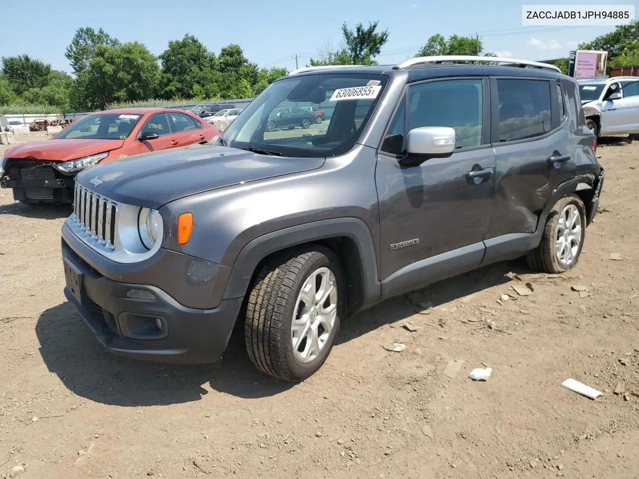 2018 Jeep Renegade Limited VIN: ZACCJADB1JPH94885 Lot: 63006855