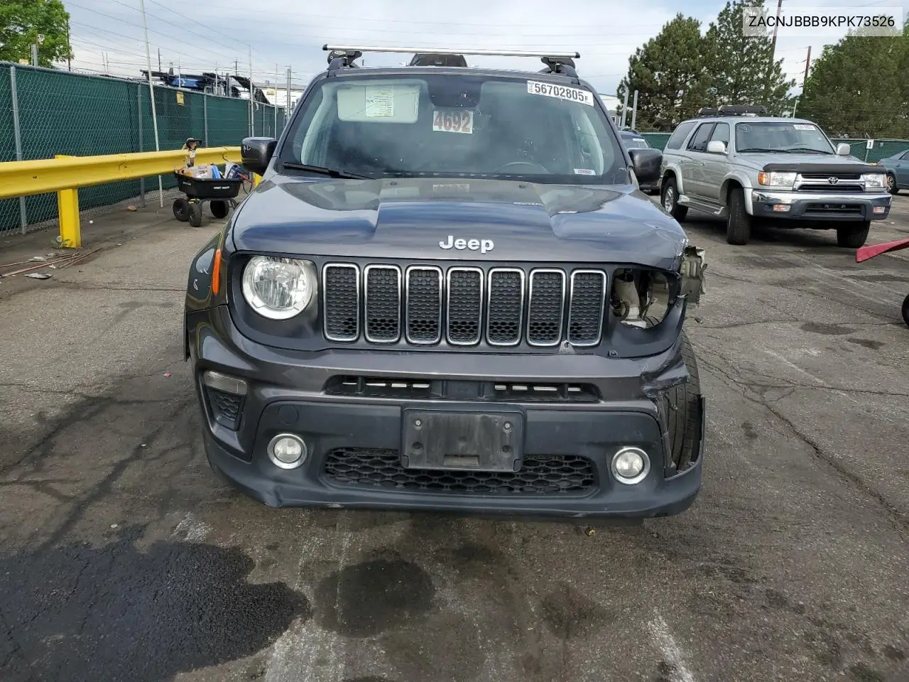 2019 Jeep Renegade Latitude VIN: ZACNJBBB9KPK73526 Lot: 56702805