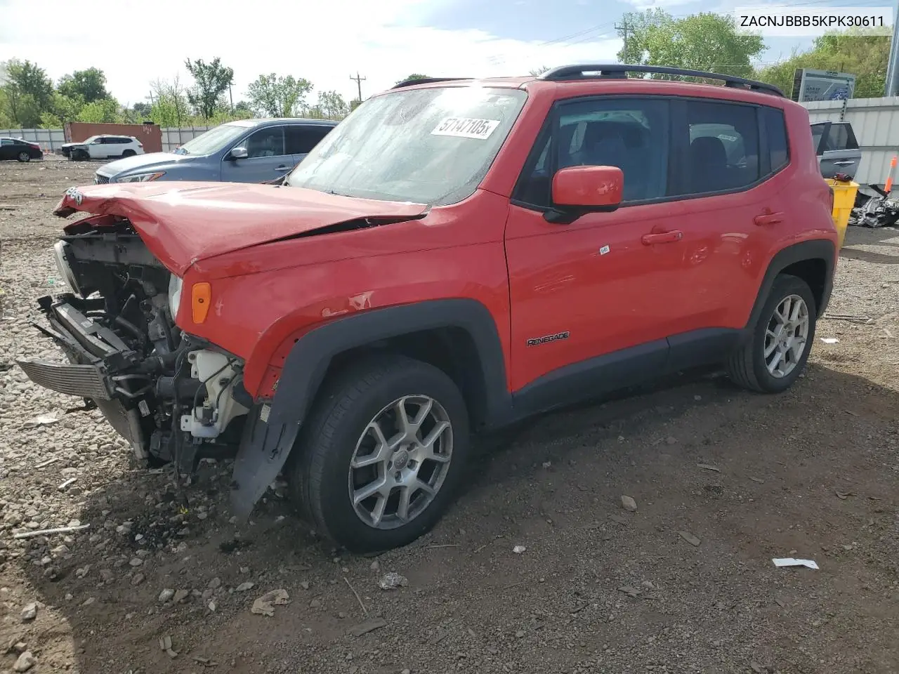2019 Jeep Renegade Latitude VIN: ZACNJBBB5KPK30611 Lot: 57147105