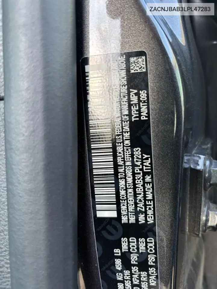 2020 Jeep Renegade Sport VIN: ZACNJBAB3LPL47283 Lot: 57184485