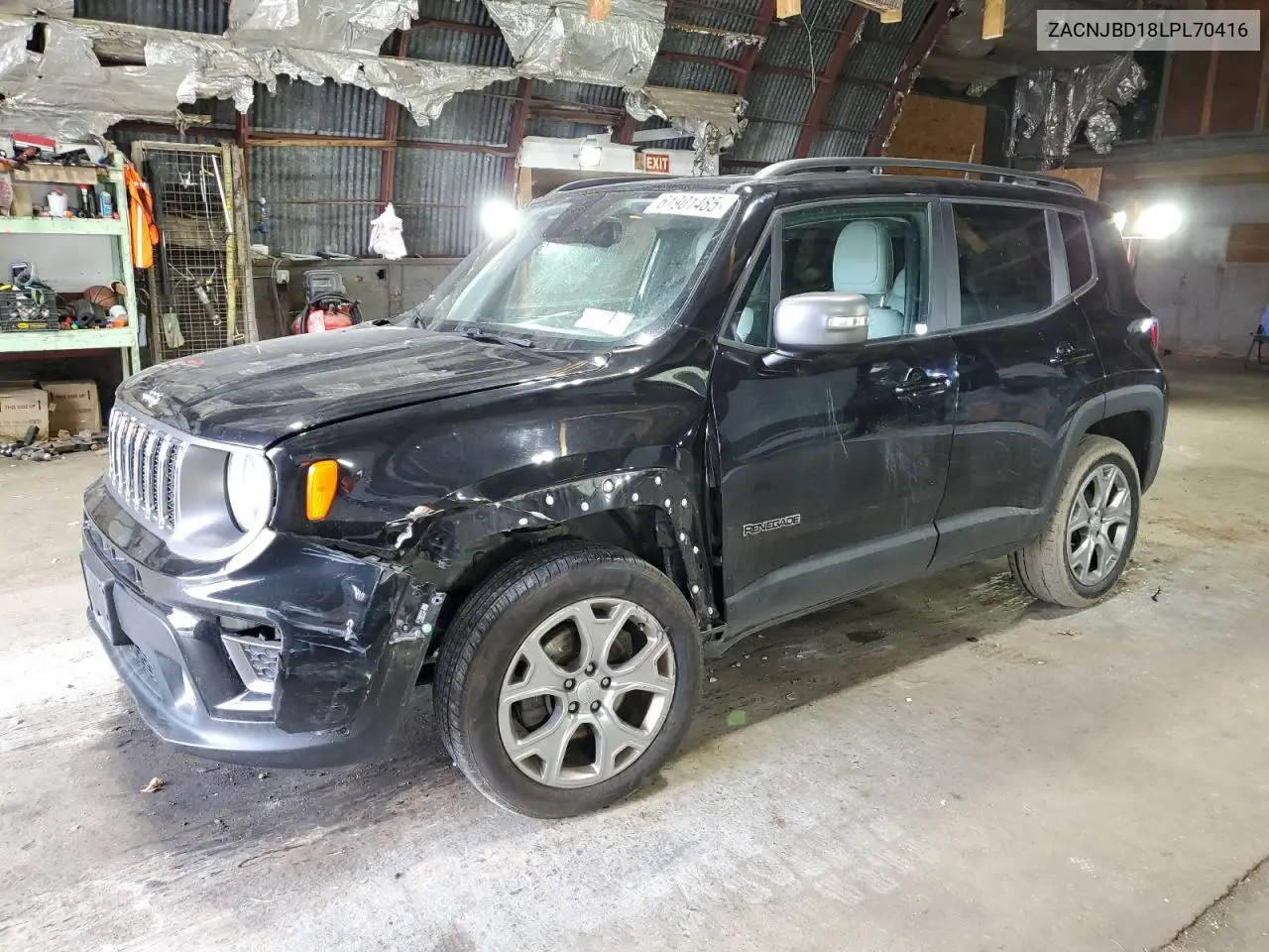 2020 Jeep Renegade Limited VIN: ZACNJBD18LPL70416 Lot: 61901485