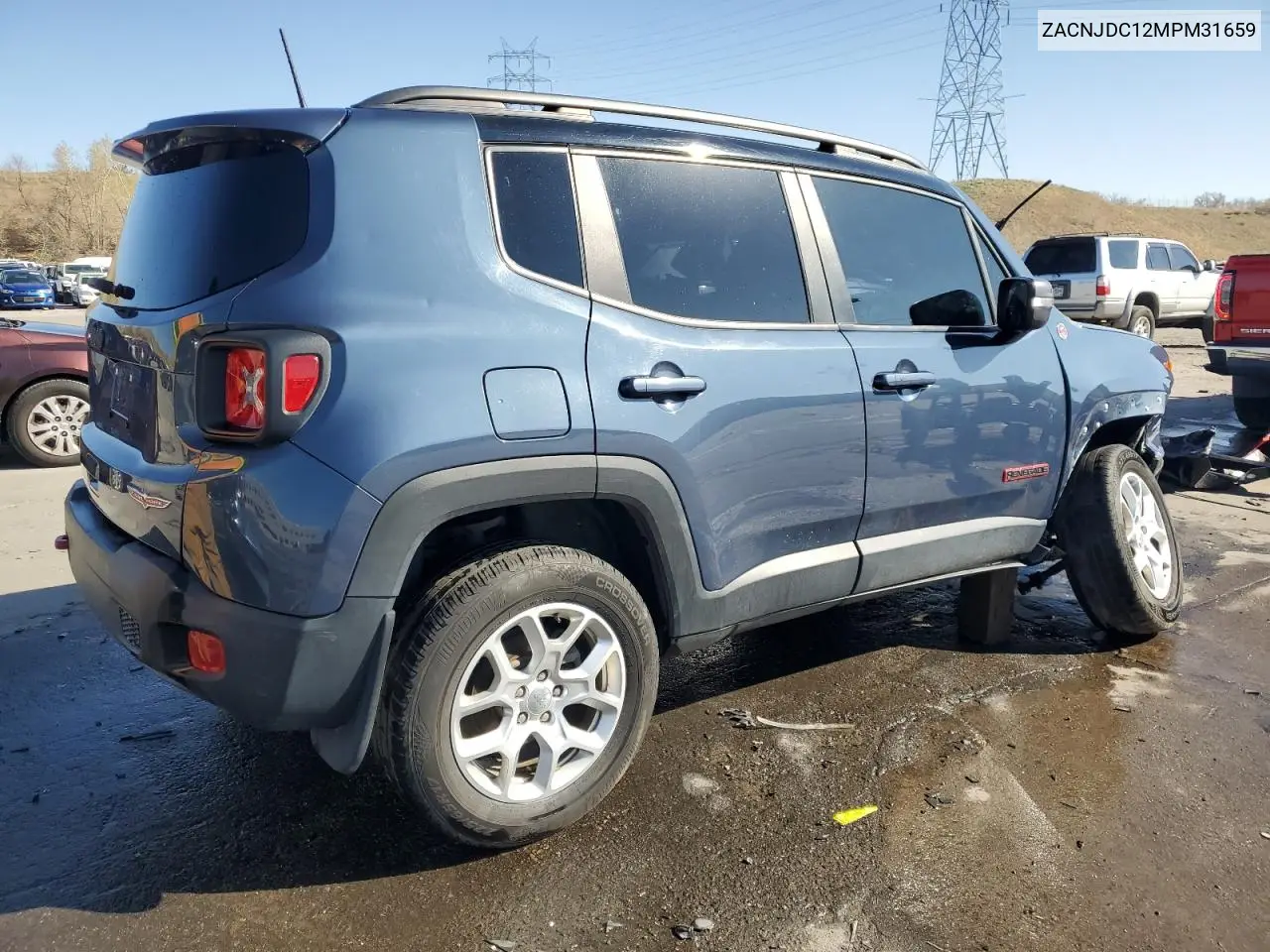 2021 Jeep Renegade Trailhawk VIN: ZACNJDC12MPM31659 Lot: 53104325