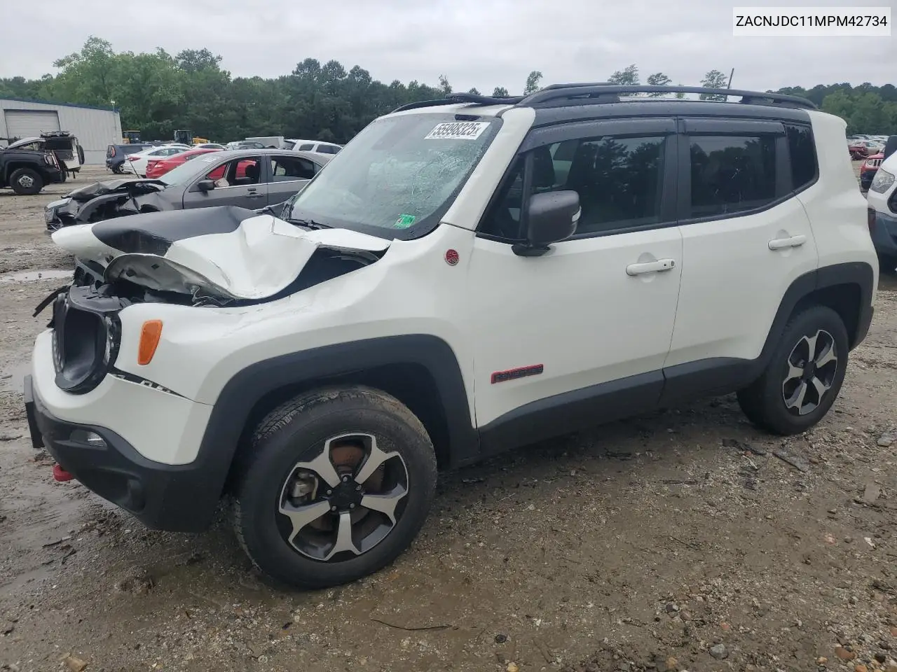 2021 Jeep Renegade Trailhawk VIN: ZACNJDC11MPM42734 Lot: 55998325