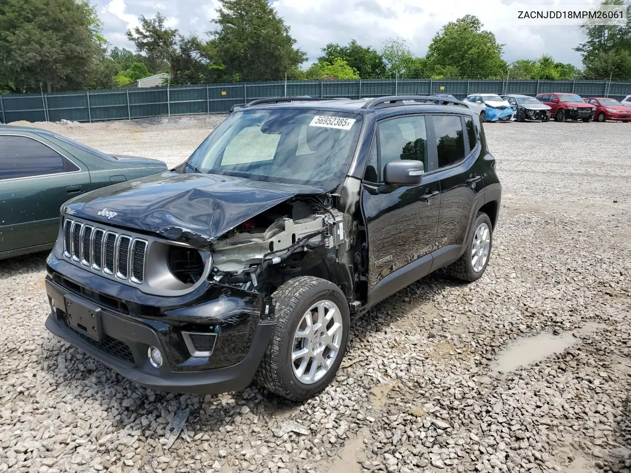 2021 Jeep Renegade Limited VIN: ZACNJDD18MPM26061 Lot: 56952385