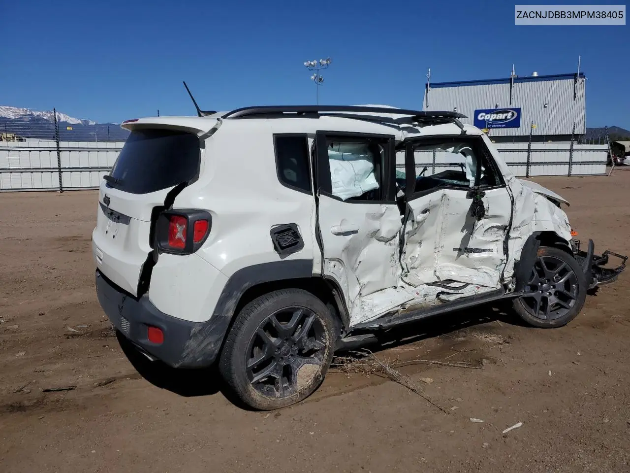2021 Jeep Renegade Latitude VIN: ZACNJDBB3MPM38405 Lot: 57066995