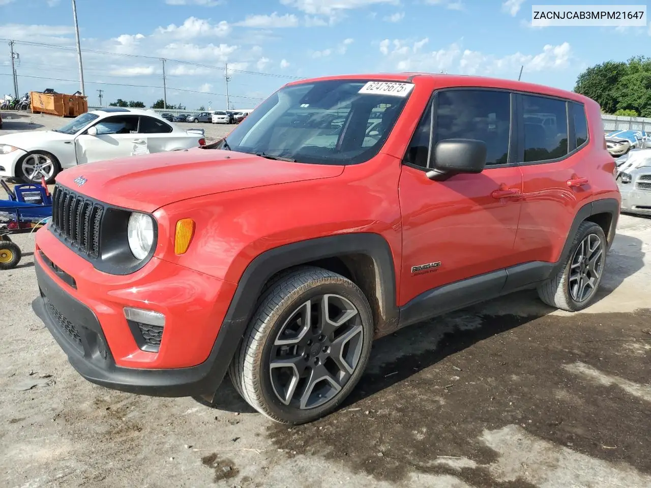 2021 Jeep Renegade Sport VIN: ZACNJCAB3MPM21647 Lot: 62475675