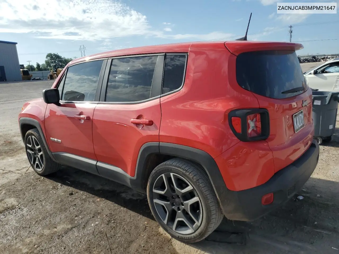 2021 Jeep Renegade Sport VIN: ZACNJCAB3MPM21647 Lot: 62475675