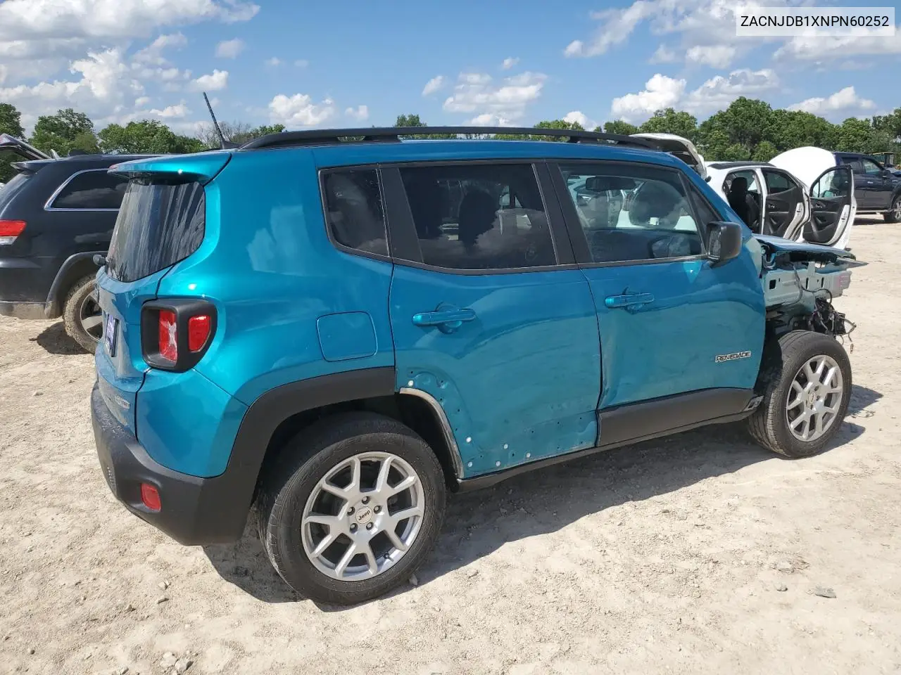 2022 Jeep Renegade Latitude VIN: ZACNJDB1XNPN60252 Lot: 62505405