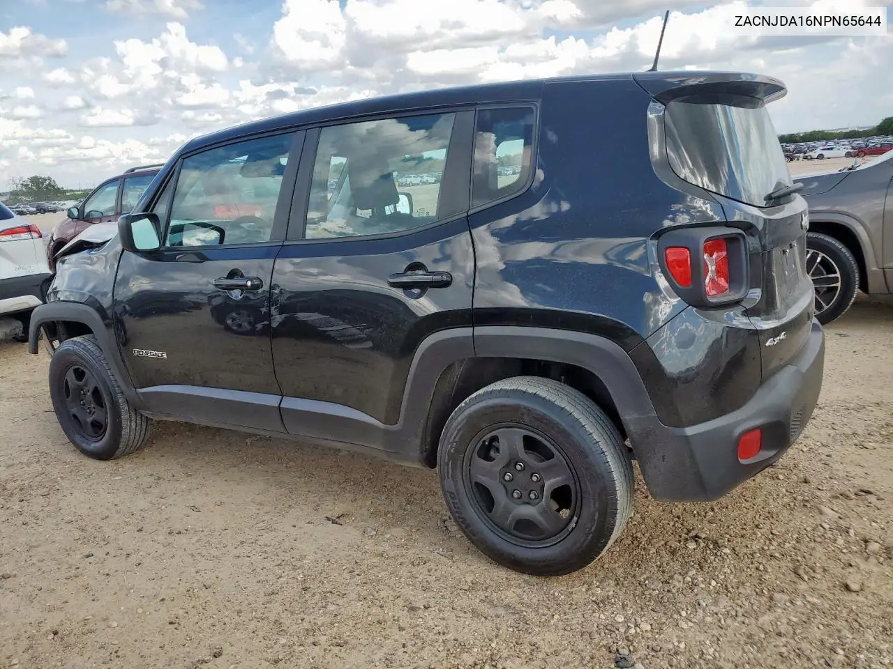 2022 Jeep Renegade Sport VIN: ZACNJDA16NPN65644 Lot: 62510355