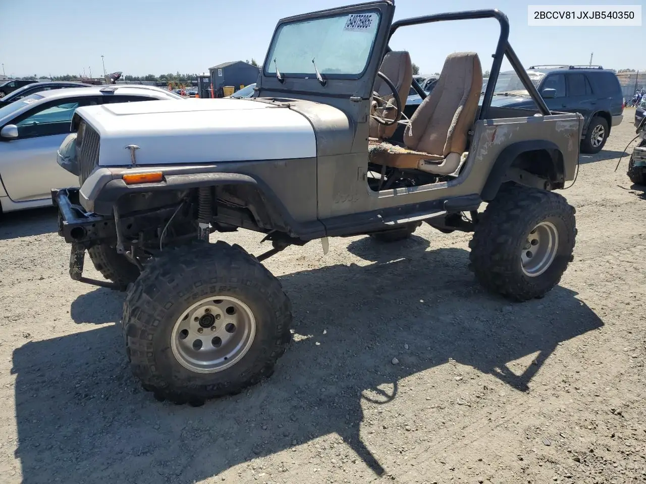1987 Jeep Wrangler VIN: 2BCCV81JXJB540350 Lot: 54975985