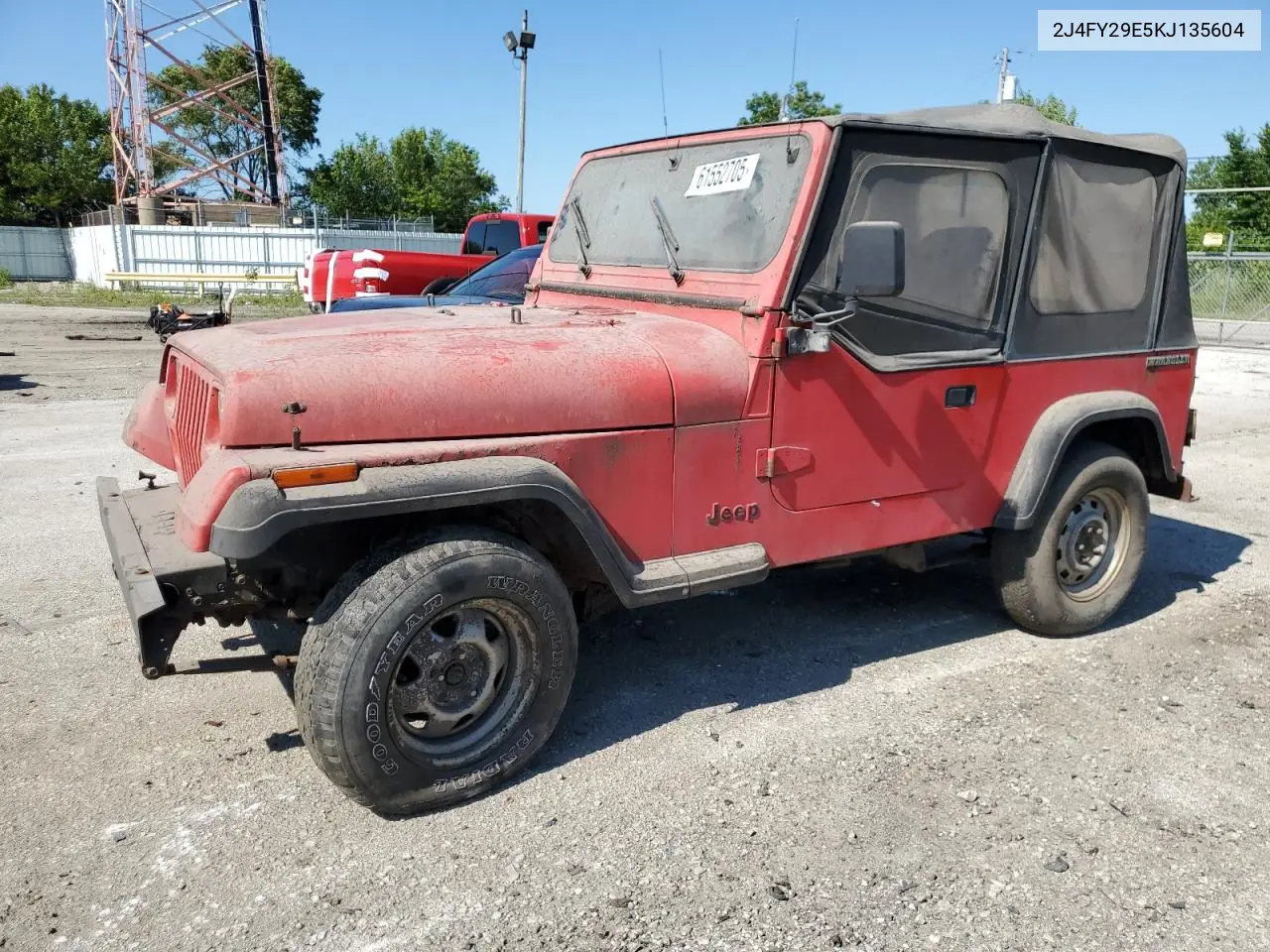 1989 Jeep Wrangler / Yj VIN: 2J4FY29E5KJ135604 Lot: 61552705