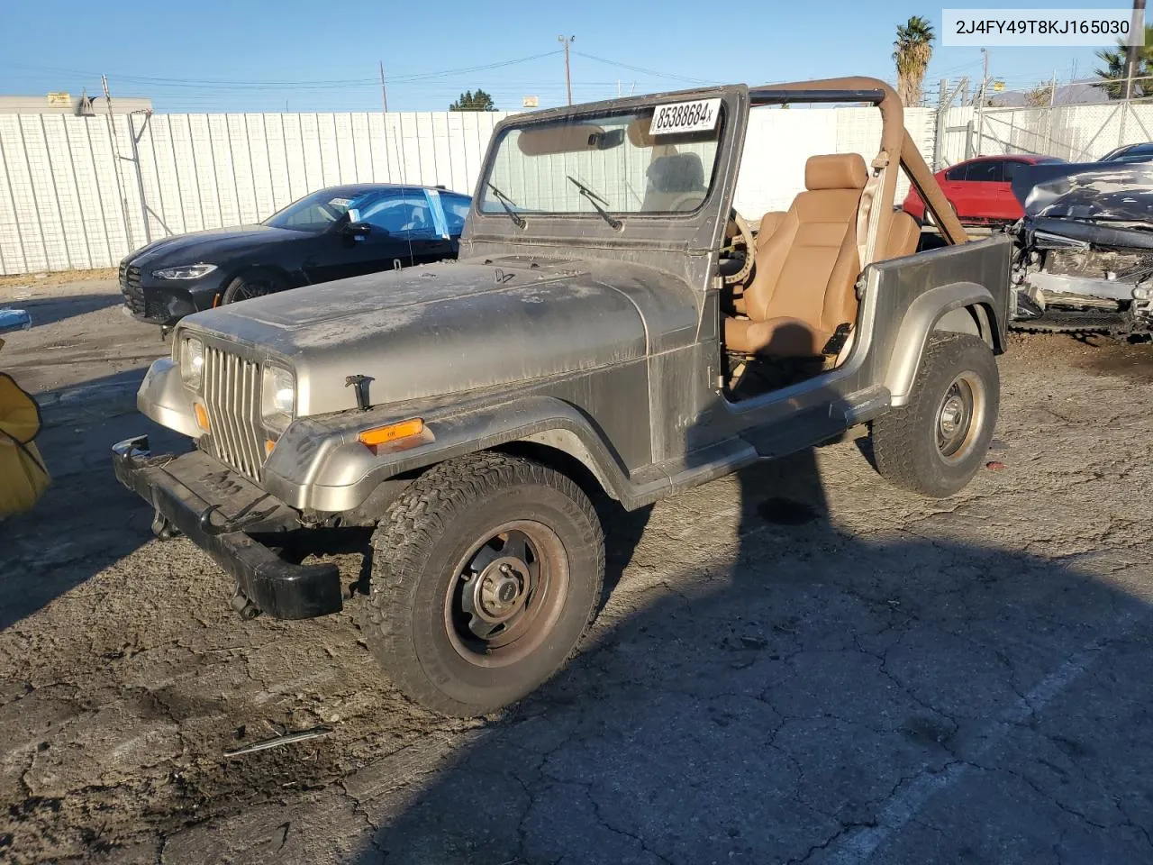 1989 Jeep Wrangler / Yj Sahara VIN: 2J4FY49T8KJ165030 Lot: 85388684