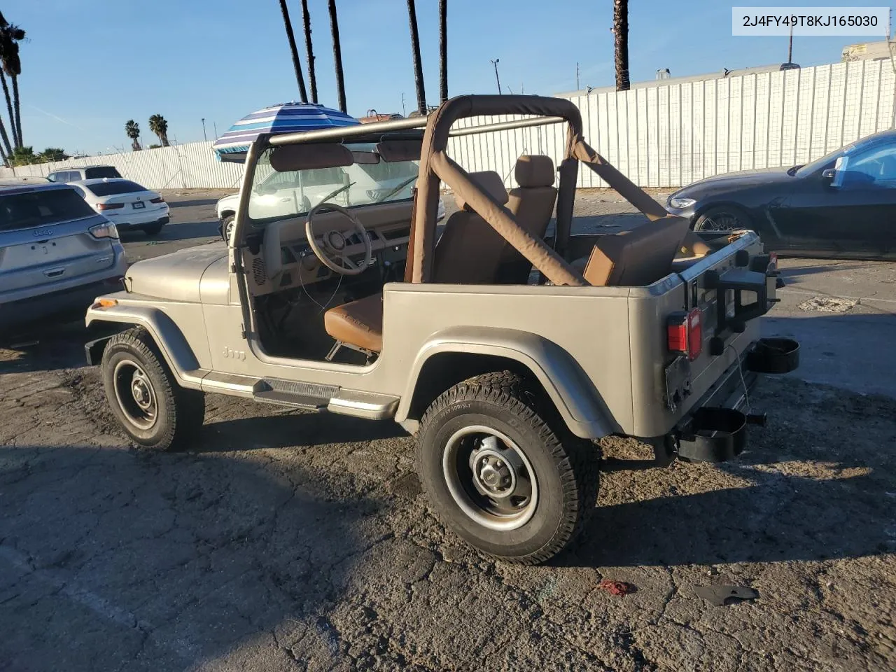 1989 Jeep Wrangler / Yj Sahara VIN: 2J4FY49T8KJ165030 Lot: 85388684