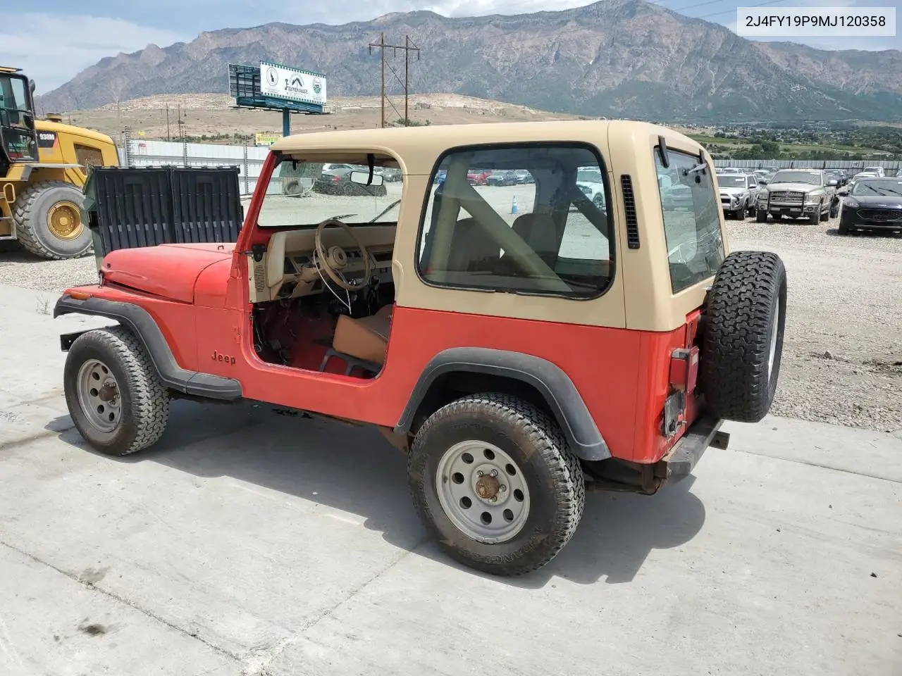 1991 Jeep Wrangler / Yj S VIN: 2J4FY19P9MJ120358 Lot: 59716805